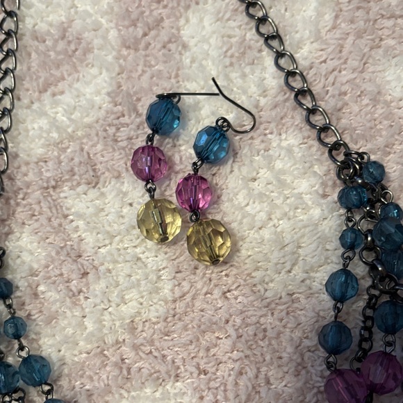 Charming Charlie Multicolor Beaded Necklace and Earring Set - Picture 3 of 5